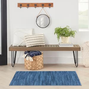 Washables Blue 3 ft. x 5 ft. Abstract Contemporary Area Rug