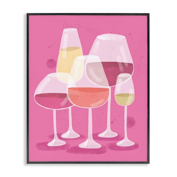 Varied Wine Glasses by Kristina Hultkrantz Black Framed Food Giclee Art Print 14 in. x 11 in.
