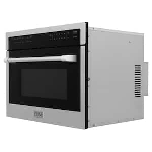 24 in. W 1.5 cu. ft. in. 1000-Watt Built-In Microwave in DuraSnow Stainless Steel with Speed and Sensor Cooking