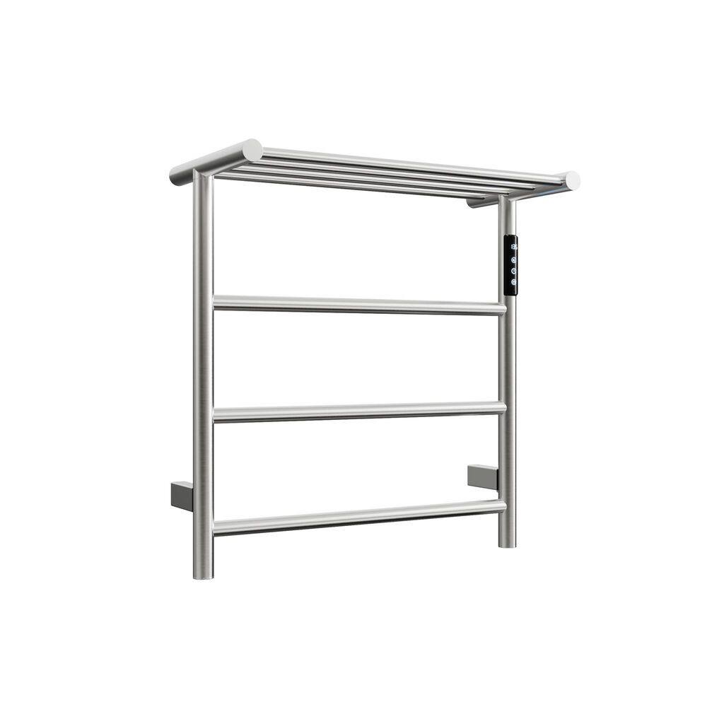 Electric Towel Warmer Wall Mount Heated Towel Rack 3-Bar Plug in Hardwired 