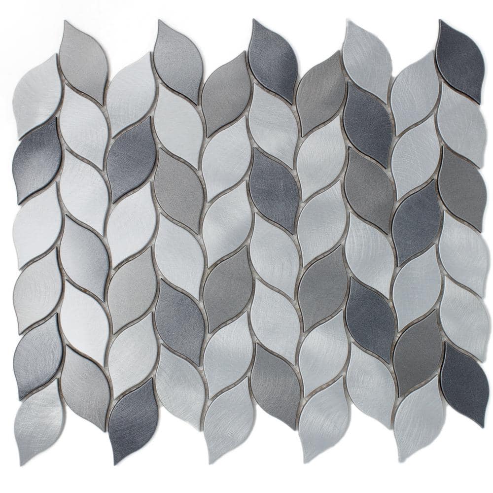 Silvleaf Gray 12.21 in. x 13.39 in. Geometric Matte Aluminum Mosaic Tile Sample price history on PriceWatchPro