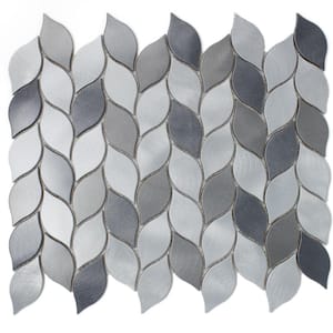 Silvleaf Gray 12.21 in. x 13.39 in. Geometric Matte Aluminum Mosaic Tile (11.4 sq. ft./Case)