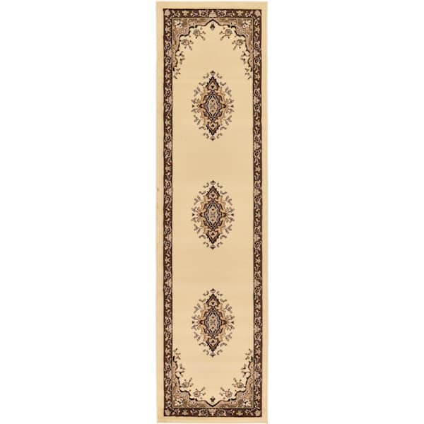 Unique Loom Reza Washington Ivory 2' 2 x 8' 2 Runner Rug