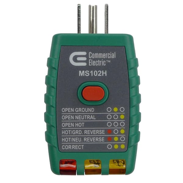 Commercial Electric 110 220v Ac Dc Voltage Tester With Gfci Outlet Tester Vtg 8900r The Home Depot