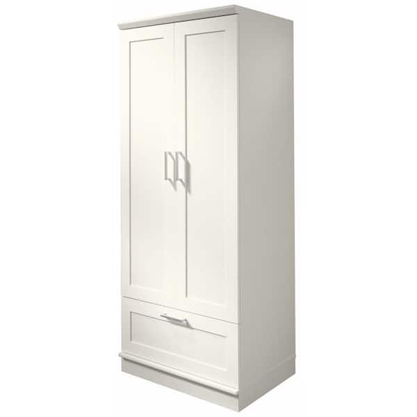 SAUDER Home Visions Laminate Wardrobe/Storage Cabinet with Drawer in Soft White