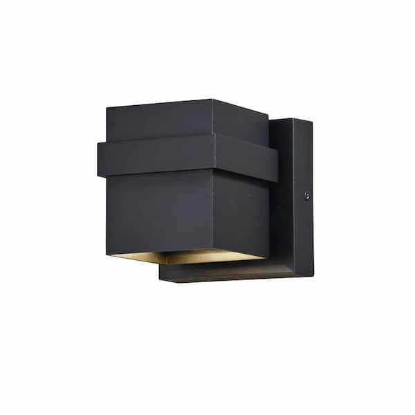 VAXCEL Lavage Aluminum 1-Light LED Black Dark Sky Rectangle Outdoor Wall Lantern