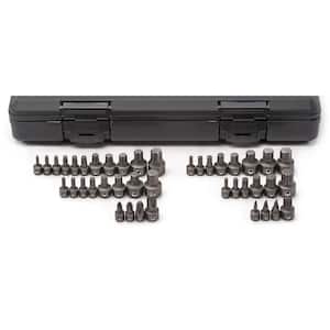 Low Profile Phillips, Slotted, Torx, Hex, and Triple Square Insert Bit Set for Wrenches with Case (41-Piece)