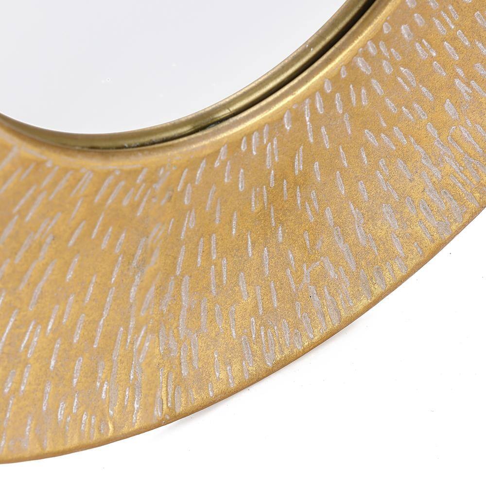 Gold Sunburst 3-Piece Round Wall Mirror Set
