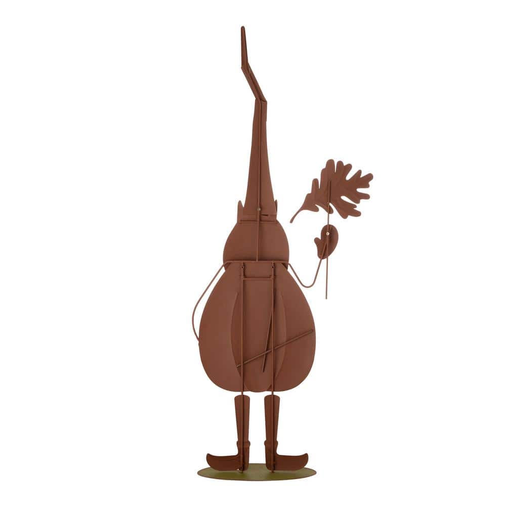 48" Tall Fall Metal Gnome with Pumpkin Body