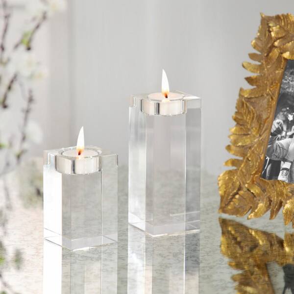 4" Candlesticks Clear Sturdy Glass Holders for Candles Home Decoration 12 Pack 