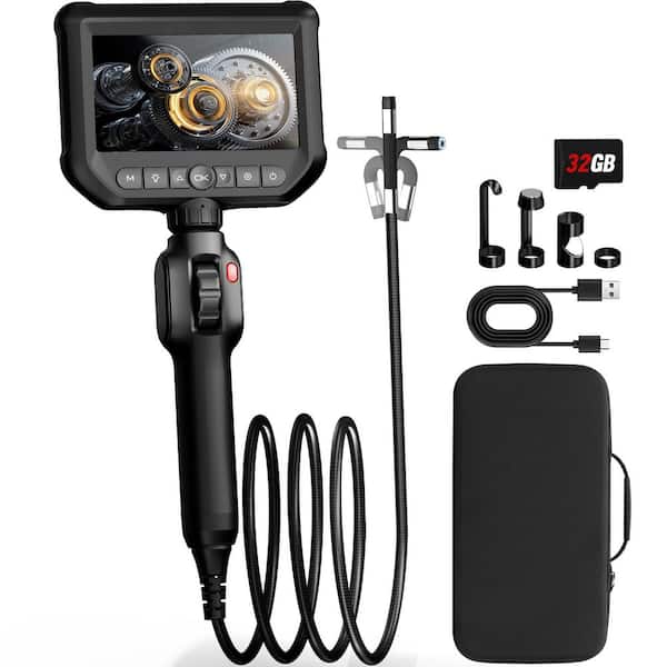 0. 33in Two-Way Articulating Borescope with Light, 5FT Flexible Snake Inspection Scope for Automotive and Aircraft