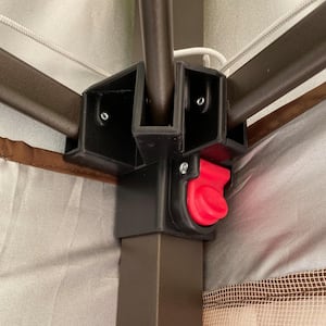 Removable Zipper Netting 2-Tier Soft Top Series 11 ft. x 11 ft. Coffee Slant Leg Pop-Up Canopy