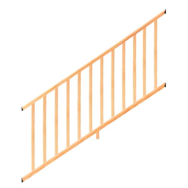 6 ft. Cedar-Tone Southern Yellow Pine Moulded Stair Rail Kit with SE Balusters