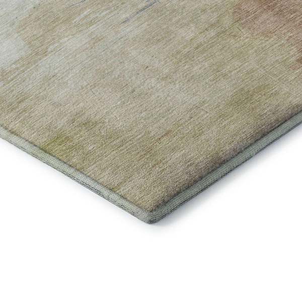 Mayfield Premium Machine Washable Abstract AMF1517 Aloe 5 ft. x 7 ft. 6 in. Area Rug