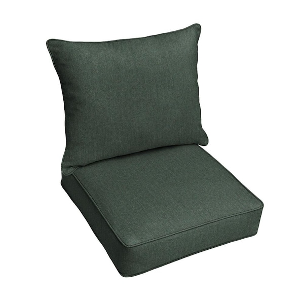 SORRA HOME 25 x 23 x 22 Deep Seating Indoor/Outdoor Pillow and Cushion Chair Set in Sunbrella Cast Ivy