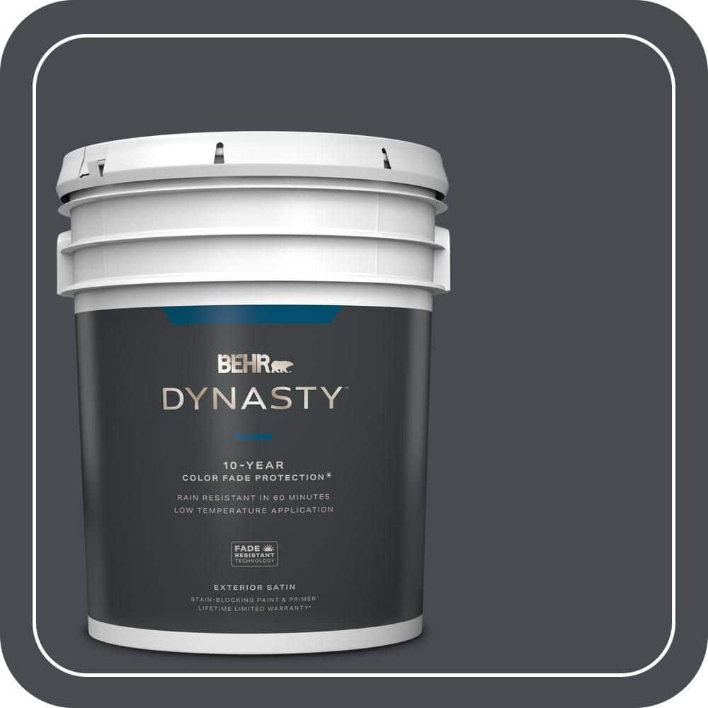 5 gal. Home Decorators Collection #HDC-CL-24 Black Ribbon Satin Enamel Exterior Stain-Blocking Paint & Primer price history on PriceWatchPro