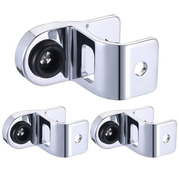 3-Piece Bathroom Stall Door Latch Bathroom Partition Hardware Included for 1-1/4 in. Doors in Silver