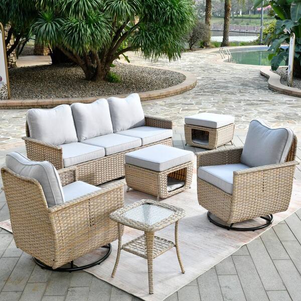 Argos home oreti 4 online seater rattan sofa set