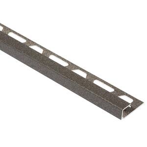 Quadec Light Anthracite Textured Color-Coated Aluminum 1/2 in. x 8 ft. 2-1/2 in. Metal Square Edge Tile Edging Trim