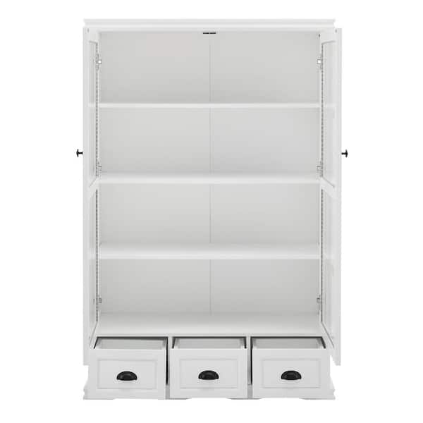 Unbranded 40.16 in. W x 14 in. D x 60 in. H Bathroom White Linen Cabinet