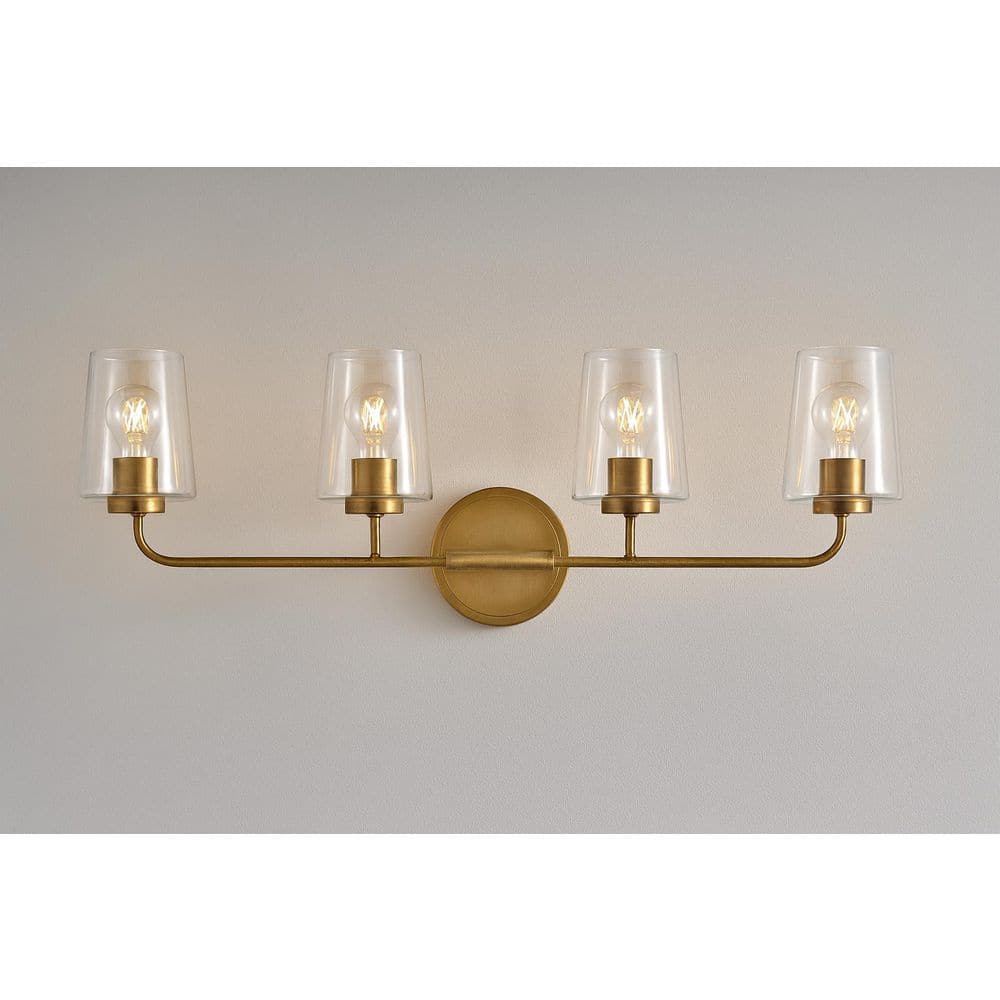 Kline 33.0 in. 4 Light Heritage Brass Vanity Light price history on PriceWatchPro
