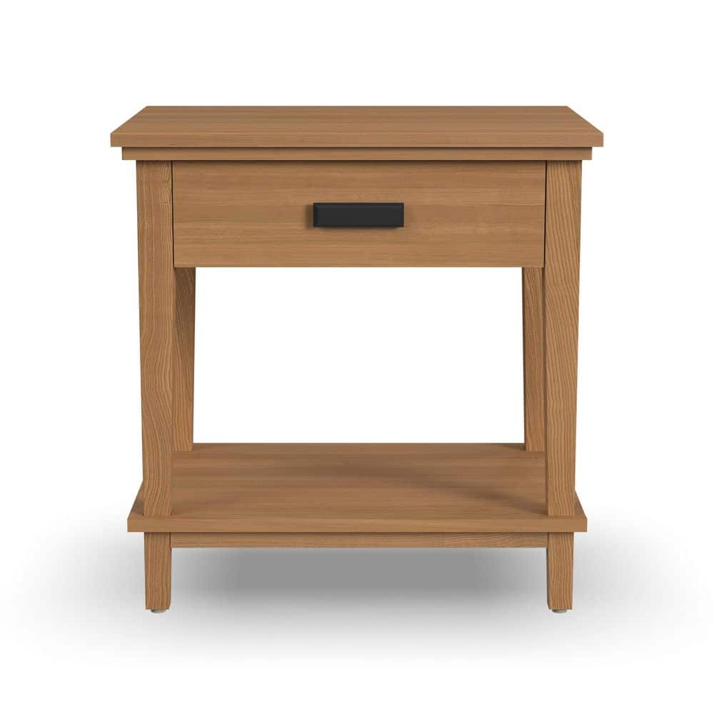 Oak Park Light Brown Wood Queen Bedroom Set with Nightstand and Dresser