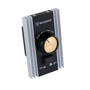 Variable Speed Ceiling Fan Rotary Wall Control for Jax Industrial-Style Ceiling Fans, 8 Amp, Nickel and Black Finish