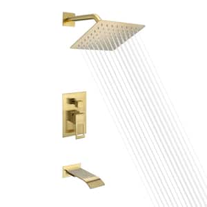 1-Handle 1-Spray Tub and Shower Faucet 1.8 GPM in Brushed Gold (Valve Included)