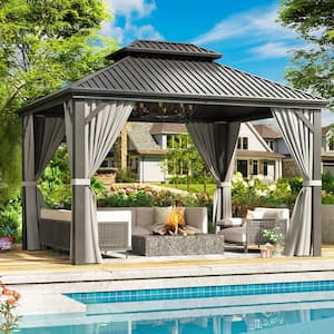 VIWAT 10 ft. x 12 ft. Hardtop Gazebo with Aluminum Frame