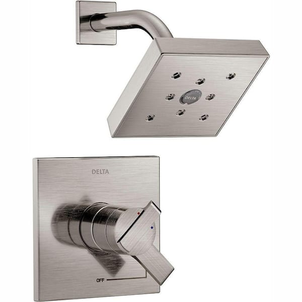 Delta Ara 1-Handle H2Okinetic Shower Faucet Trim Kit in Stainless (Valve Not Included)