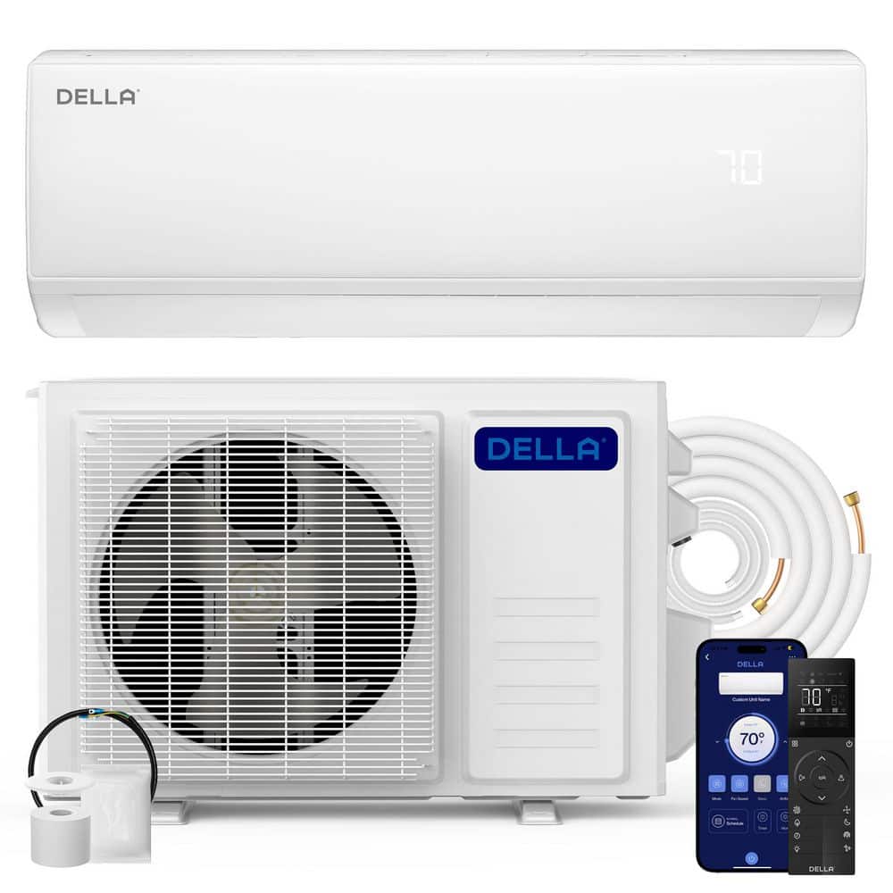 DELLA 11000 BTU Mini Split Air Conditioner 17 SEER2 Cools up to 550 Sq ...