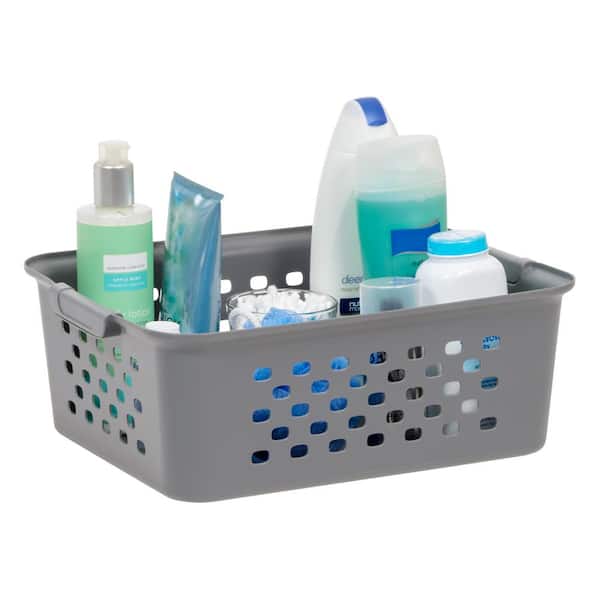 13.8 qt. Medium Organizer Storage Basket, Gray