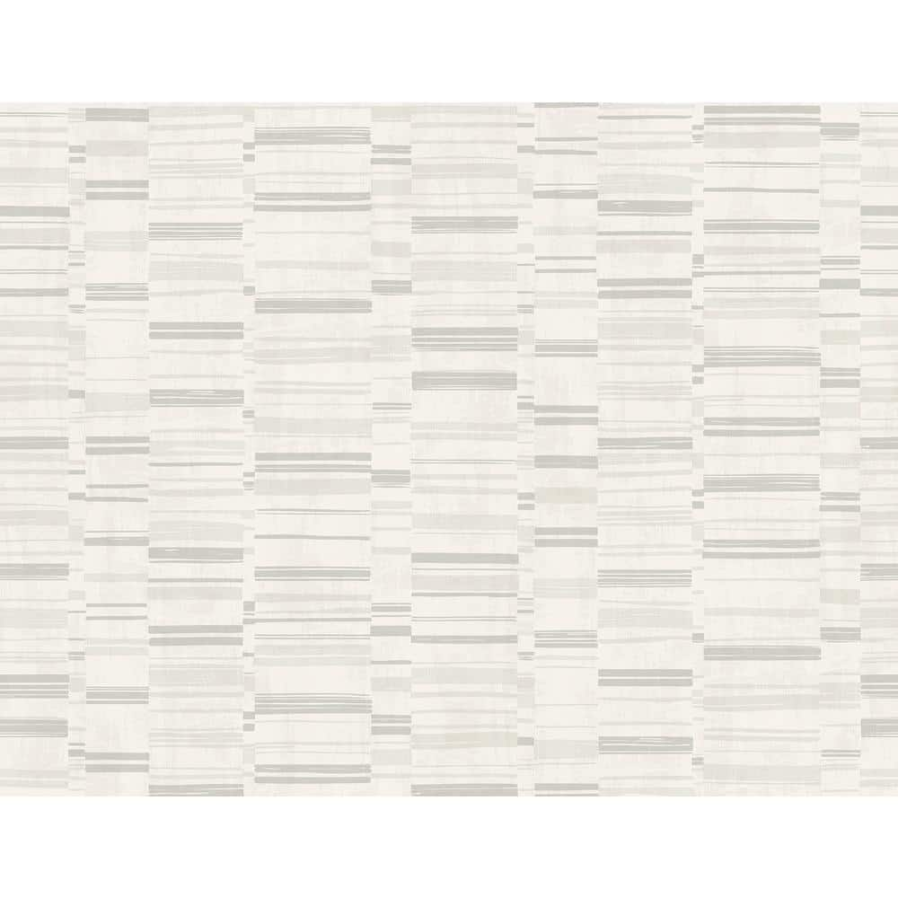 A-Street Prints Fresnaye Light Grey Linen Stripe Light Grey Vinyl