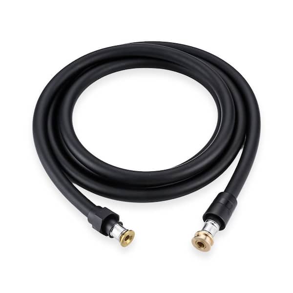 VEVETTA 99 in. Flexible Shower Hose for Handheld Showerheads with Anti-Kink PVC Construction in Matte Black