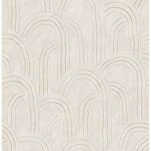 Cabo Beige Rippled Arches Strippable Matte Non-Pasted Non-Woven Paper Wallpaper