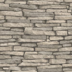 Brown Hickory Creek Stone Peel and Stick Wallpaper
