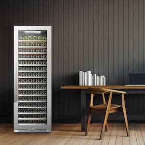 164 Bottle Seamless Stainless Steel Single Zone Wine Refrigerator