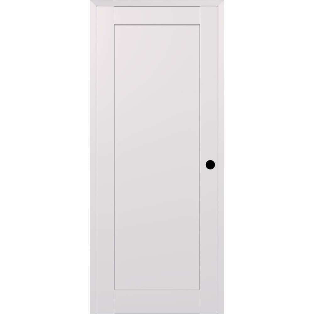 Shaker 1 Panel N DIY-Friendly 32 in. х 84 in. Left-Hand Snow White Composite Wood Single Prehung Interior Door price history on PriceWatchPro