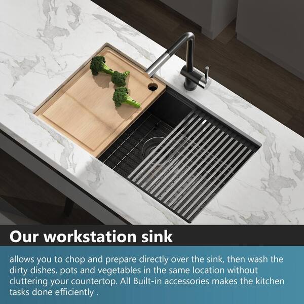 Nano 304 Kitchen Sink Stainless Steel Vegetable Washing Basin Large Single  Set
