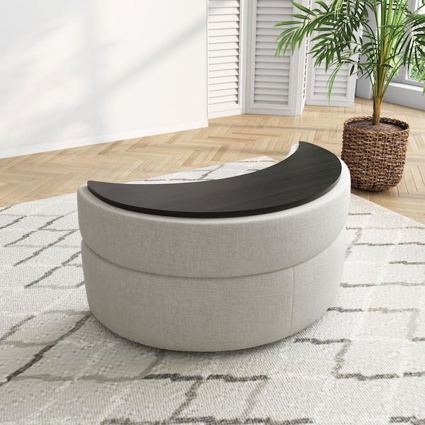 小物 HYEON ted stole / beige Uixe Modern Beige Chenille Half Crescent Moon Storage