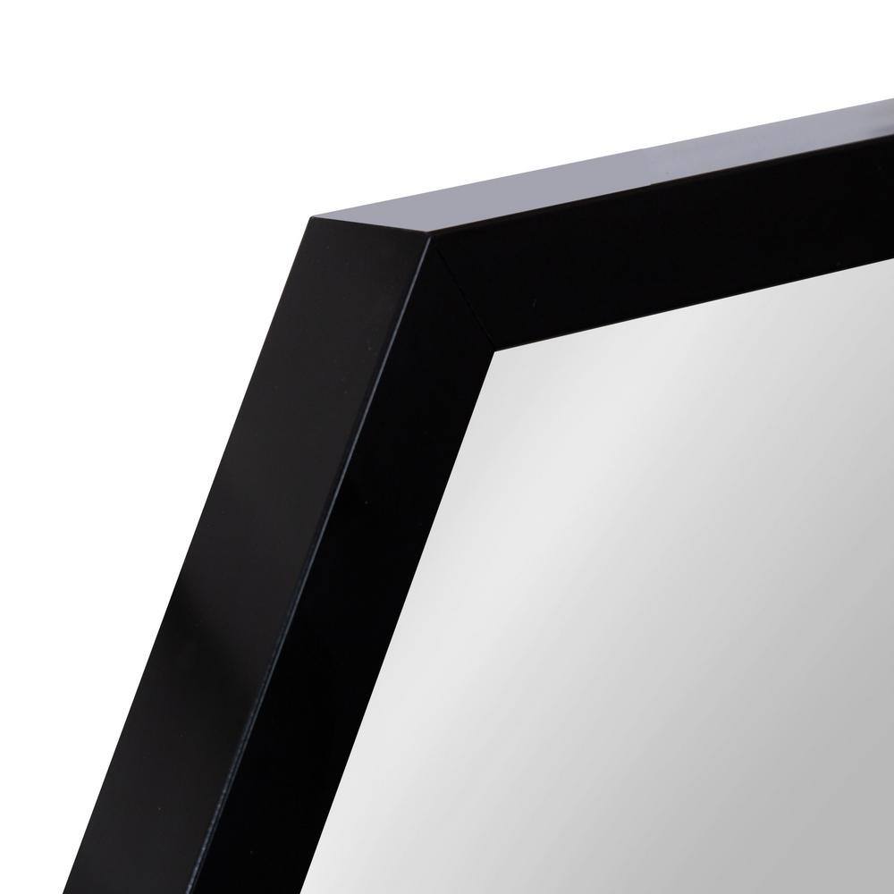 Laverty 24" x 26" Modern Hexagon Black Framed Wall Mirror