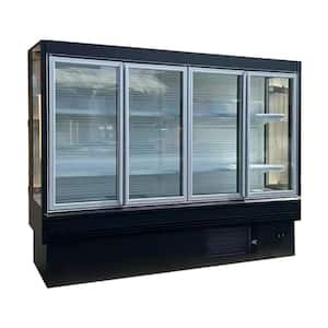 102 in.W 36 cu. ft. 4 Glass Door Commercial Upright Display Refrigerator Flower Cooler in Black