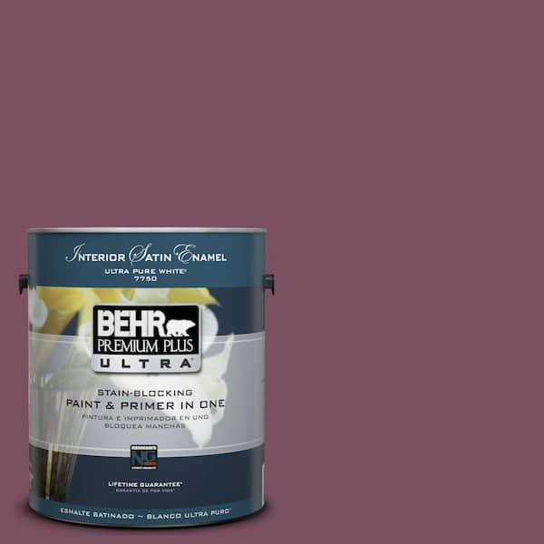 BEHR Premium Plus Ultra 1-Gal. #UL100-20 Classic Berry Interior Satin Enamel Paint-DISCONTINUED