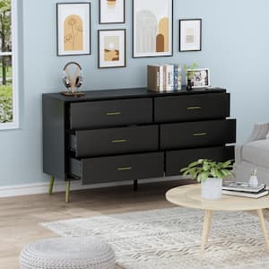 Chest of Drawers Black Gloss Bedroom Furniture 4 Drawer Metal Melbourne 