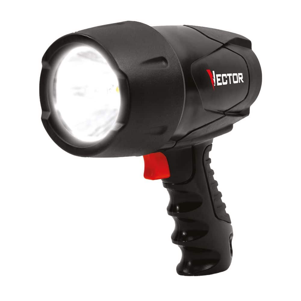 VECTOR 600 Lumen LED Waterproof Handheld Spotlight, Rechargeable, Includes  120V AC Home Charger and 12V DC Car Charger FL5W10V - The Home Depot