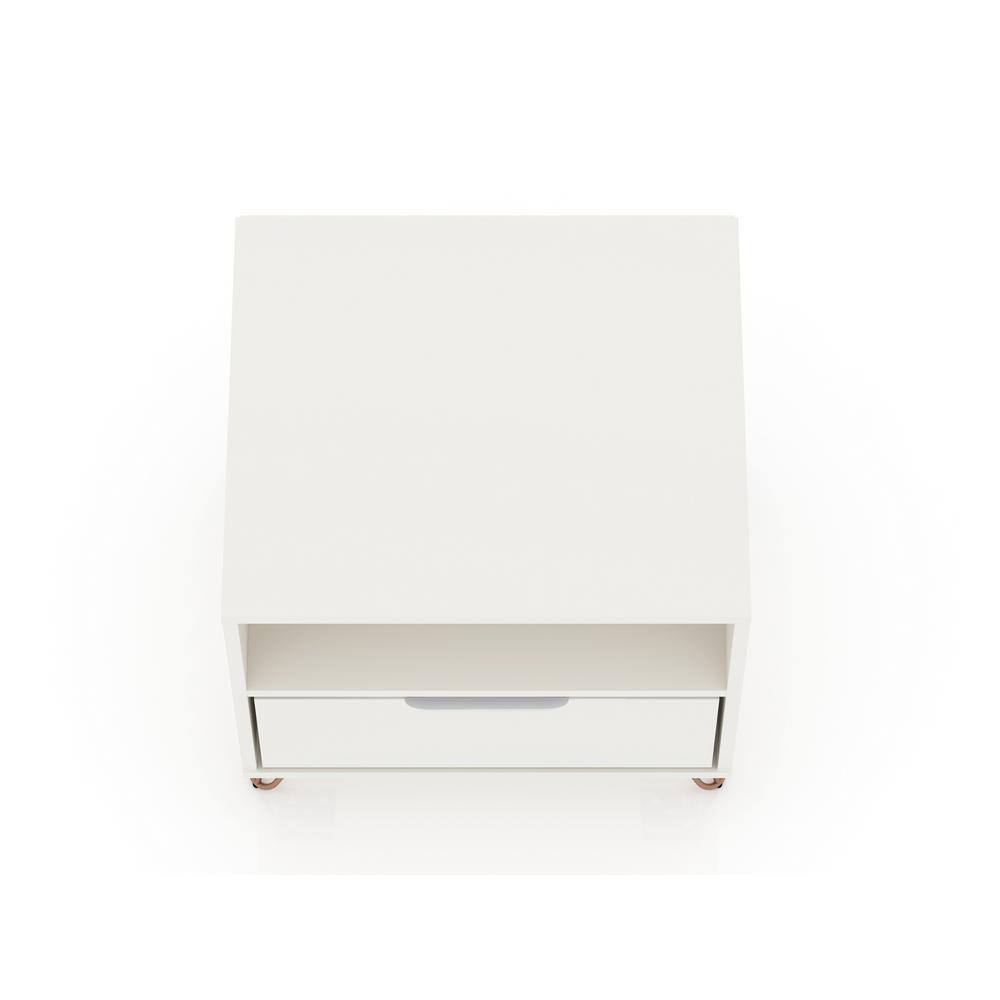 Set of 2 Gray 1-Drawer Nightstands with Hairpin Legs