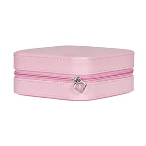 Josette Blush Pink Faux Leather Travel Jewelry Case