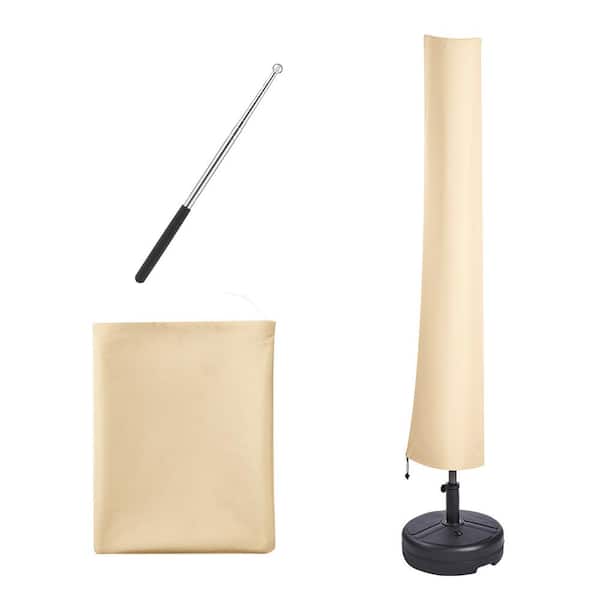 VEVOR Patio Umbrella Cover, 9 ft. o 12 ft. Windproof, 420D Oxford Cloth, PU Coating 2000 UV Resistant Beige