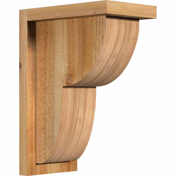 Ekena Millwork 6 in. x 10 in. x 14 in. Western Red Cedar Crestline Rough Sawn Corbel with Backplate