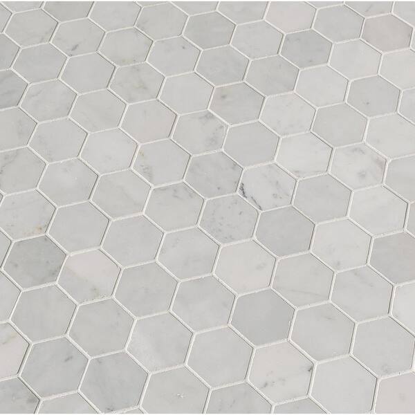 Msi Carrara White Hexagon 12 In X 10 Mm Polished Marble Mesh Mounted Mosaic Floor And Wall Tile Sq Ft Case Smot Car 2hexp The Home Depot - White Carrara Marble Hexagon Floor Tiles Msi Carrara White Hexagon 12 In X 10 Mm Polished Marble Mesh Mounted Mosaic Floor And Wall Tile Sq Ft Case Smot Car 2hexp The Home Depot - White Carrara Marble Hexagon Floor Tiles